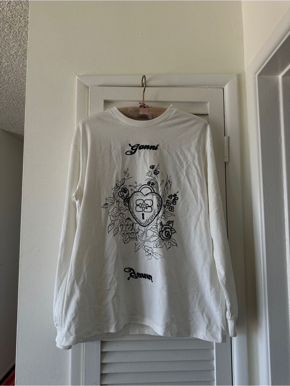 Ganni White Charm Long Sleeve